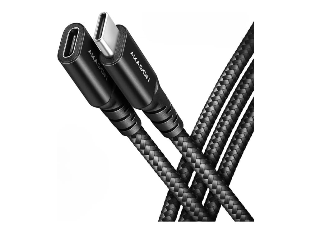Axagon USB-kaapeli BUCM32-CF05AB Gen2 USB-C - USB-C-jatkojohto 0.5m, 5A, 20Gbps, PD 240W, punottu