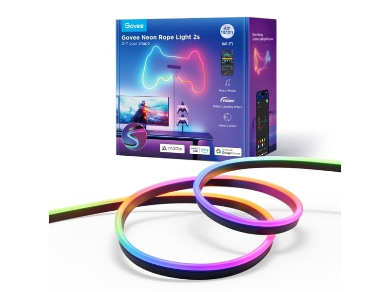 Nauha LED Govee Govee Neon Ribbon 4 metriä Musta Materiaali valmis