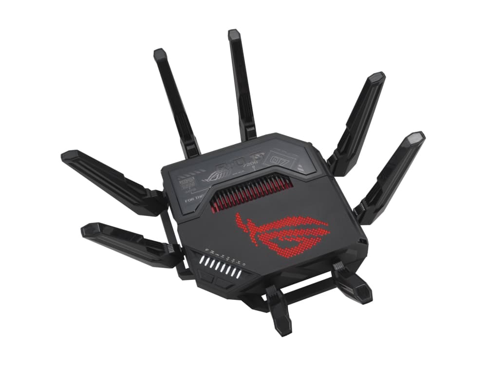 ASUS ROG Rapture GT-BE98 Quad-band WiFi 7 802.11be Gaming Router tukee uutta 320MHz kaistanleveyttä