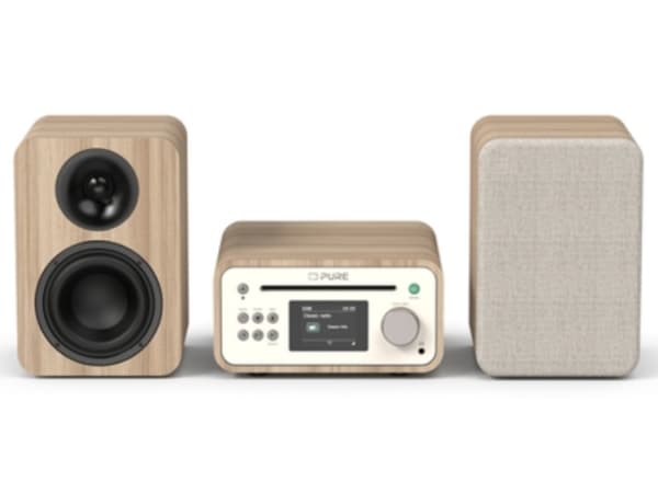 Pure Classic Stereo Mini, Kodin mikroaudiojärjestelmä, Tammi, Valkoinen, 1 levyt, Etu, 40 W, 2,54 mm