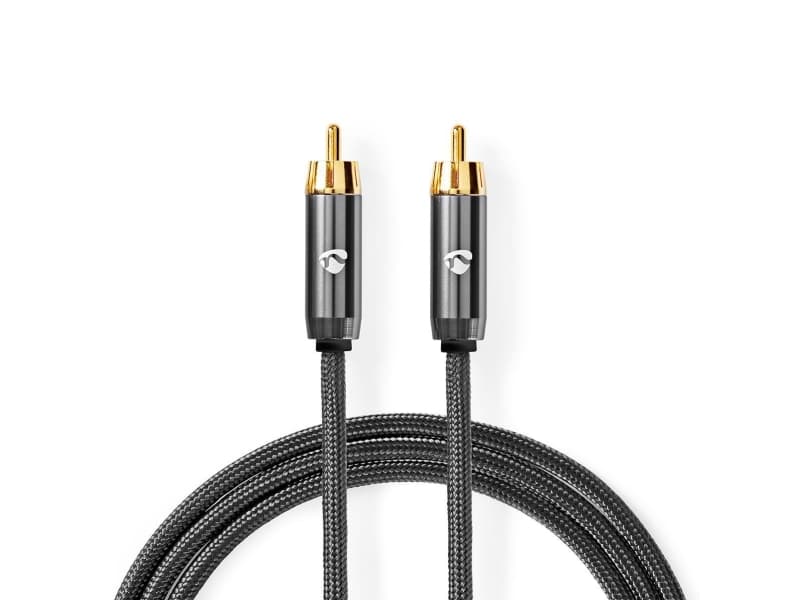 Nedis CATB24100GY50, RCA, urosliitin, RCA, urosliitin, 5 m, harmaa