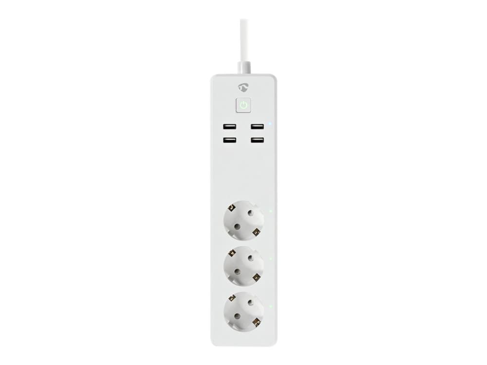 Nedis WIFIP312FWT, 3 AC-pistorasia(a), Tyyppi F, 1,8 m, Langaton, Valkoinen, Valkoinen