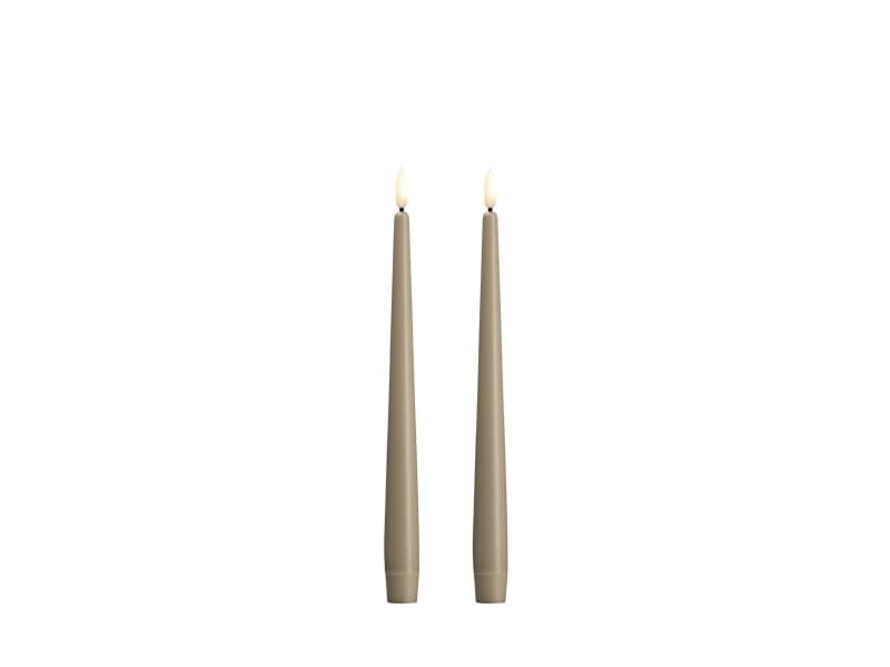 Moods & More LED-kronljus i kit grey Ø 2,3 cm x H 25 cm – 2 st