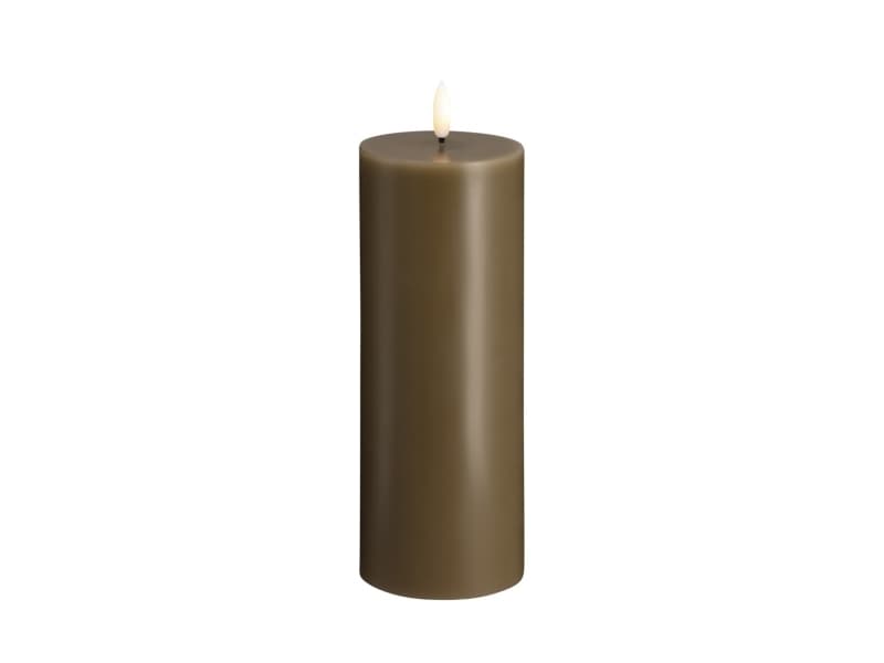 Moods & More LED-blockljus i dark sand – Ø 7,4 cm x H 20 cm