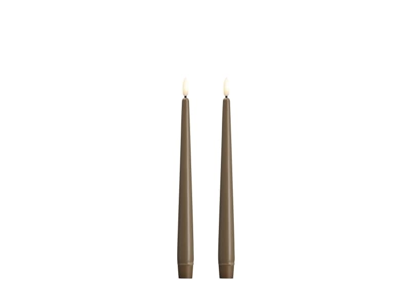 Moods & More LED-kronljus i dark sand Ø 2,3 cm x H 25 cm – 2 st