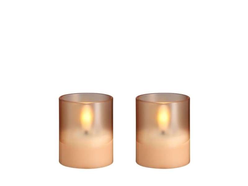 Moods & More LED-glasljus i champagne Ø 4,7 cm x H 5,7 cm – 2 st