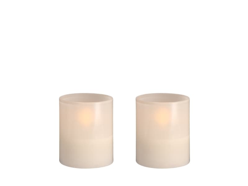 Moods & More LED-glasljus i vanilla Ø 4,7 cm x H 5,7 cm – 2 st