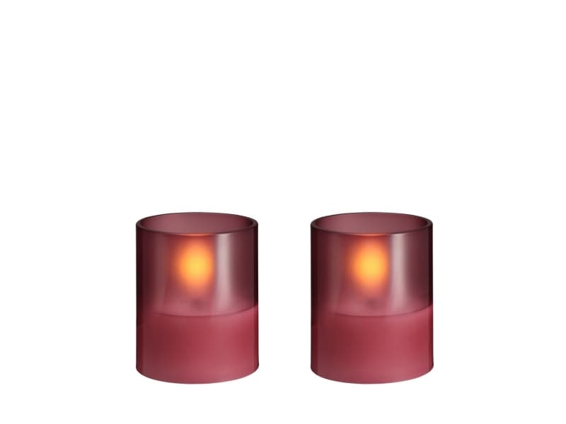 Moods & More LED-glasljus i vintage rose Ø 4,7 cm x H 5,7 cm – 2 st