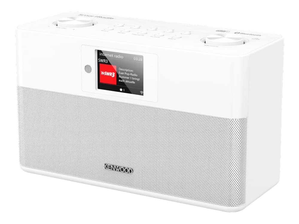 Kenwood CR-ST100S-W, Internet, DAB+, FM, 87,5 - 108 Mhz, PTY, 20 W, täysi kantama