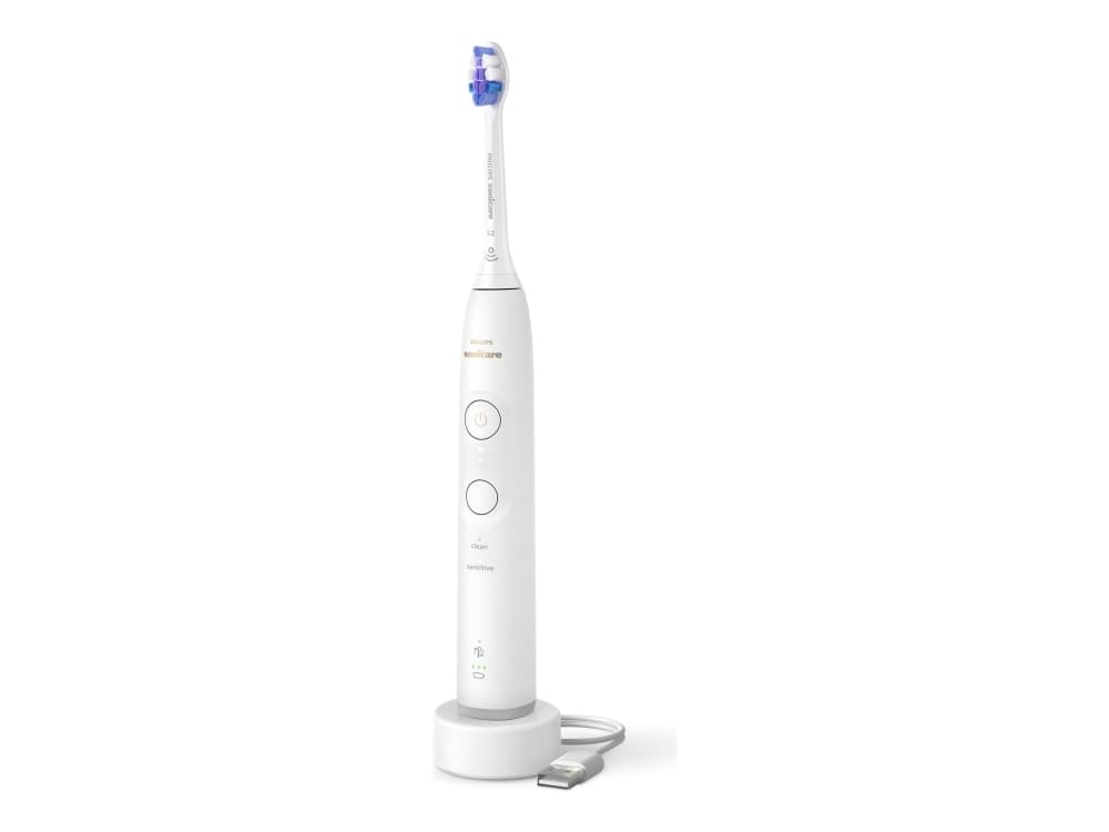 Philips Series 6100 HX7400/01 Ladattava sähköhammasharja, Aikuinen, Sonic-hammasharja, Päivittäinen käyttö, Herkkä, 62000 liikettä minuutissa, Valkoinen, 2 min, 4 x 30 s