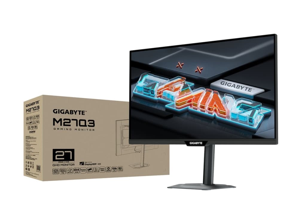 GIGABYTE M27Q3, 68,6 cm (27), 2560 x 1440 pikseliä, Quad HD, LED, 1 ms, Sort