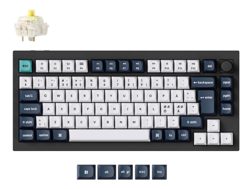 Keychron Q1 MAX 75% Knob Wireless Tri-Mode QMK/VIA Gateron Jupiter Banana Switch Carbon Black