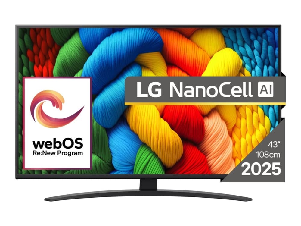 LG NanoCell AI 43NANO81A3A, 109,2 cm (43), 3840 x 2160 pikseliä, NanoCell, Älytelevisio, Wi-Fi, musta