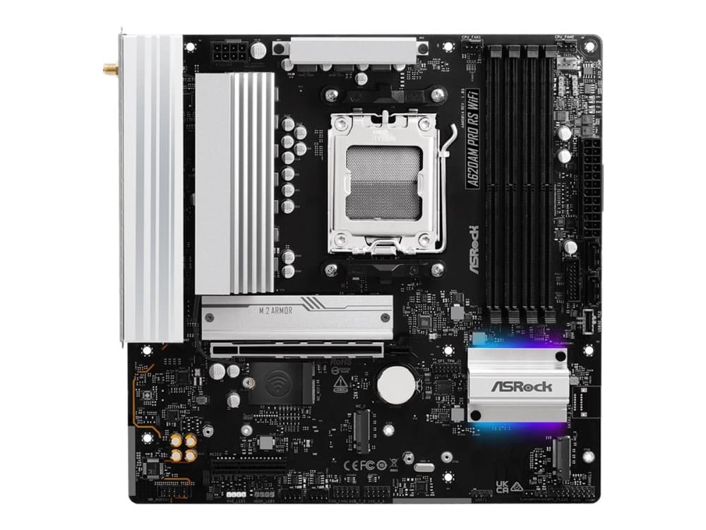 ASRock A620AM Pro RS WiFi AM5 mATX HDMI/DP vähittäismyynti - AMD Socket AM5 (Ryzen Zen4) - Micro/Mini/Flex-ATX (90-MXBSW0-A0UAYZ)