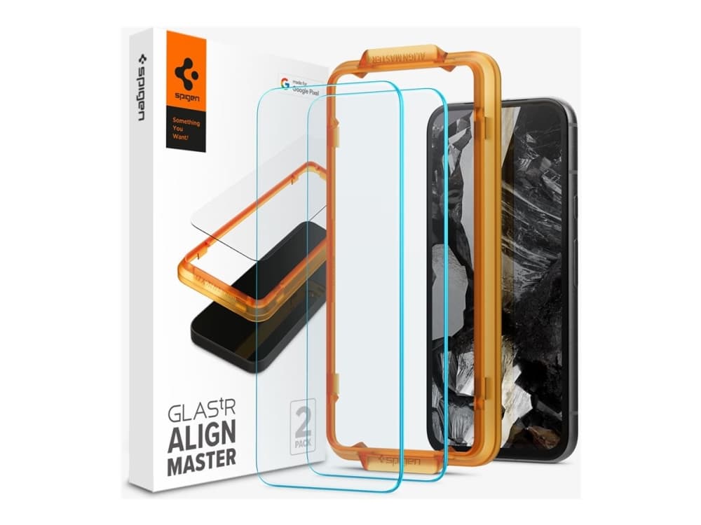 Spigen GLAS.tR Align Master, Google, Pixel 8a, Naarmuuntumisenkestävä, Läpinäkyvä, 2 kpl
