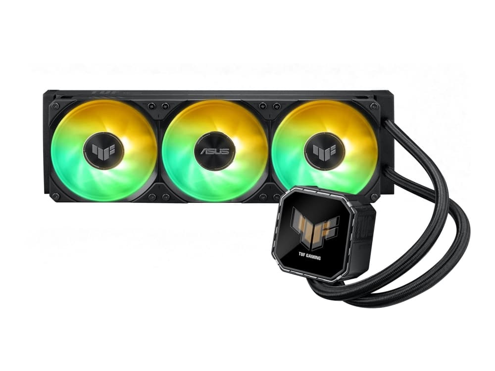 ASUS TUF Gaming LC III 360 ARGB LCD, All-in-one-nesteenjäähdytin, 12 cm, musta