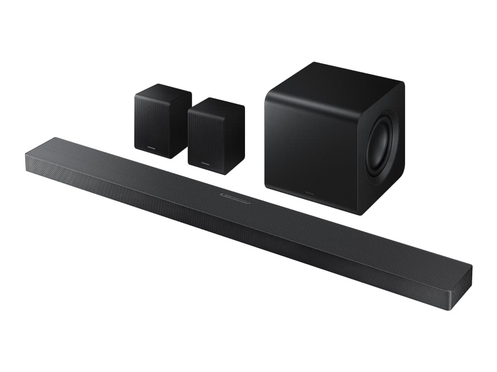 Samsung Q-series HW-QS750F, 5.1.2 kanavaa, Dolby Atmos, Dolby Digital 5.1, Dolby Digital Plus, Dolby TrueHD, Adaptiivinen, Game Pro, Vakio, Surround-äänen laajennus, Aktiivinen alibassokaiutin, Langaton, musta, Titaani