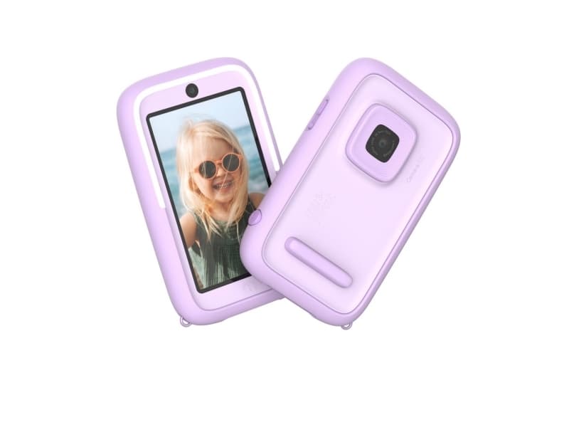 myFirst Camera 50 - Lasten kamera tekoälyteknologialla, IPS-kosketusnäytöllä ja 16 megapikselin/20 megapikselin kaksoislinssillä (violetti)