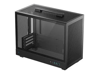 DeepCool CH160 PLUS - Micro-ATX - micro ATX - sivupaneeli ikkunalla (karkaistua lasia) - ilman virtalähdettä (SFX / SFX-L) - musta - USB/Audio