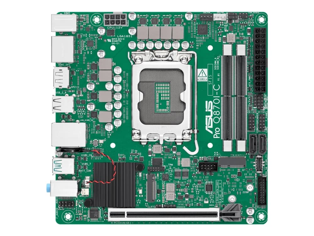 ASUS PRO Q870I-C-CSM, Intel, LGA 1851 (Socket V1), Intel Core Ultra (Series 2), DDR5-SDRAM, 128 GB, SO-DIMM