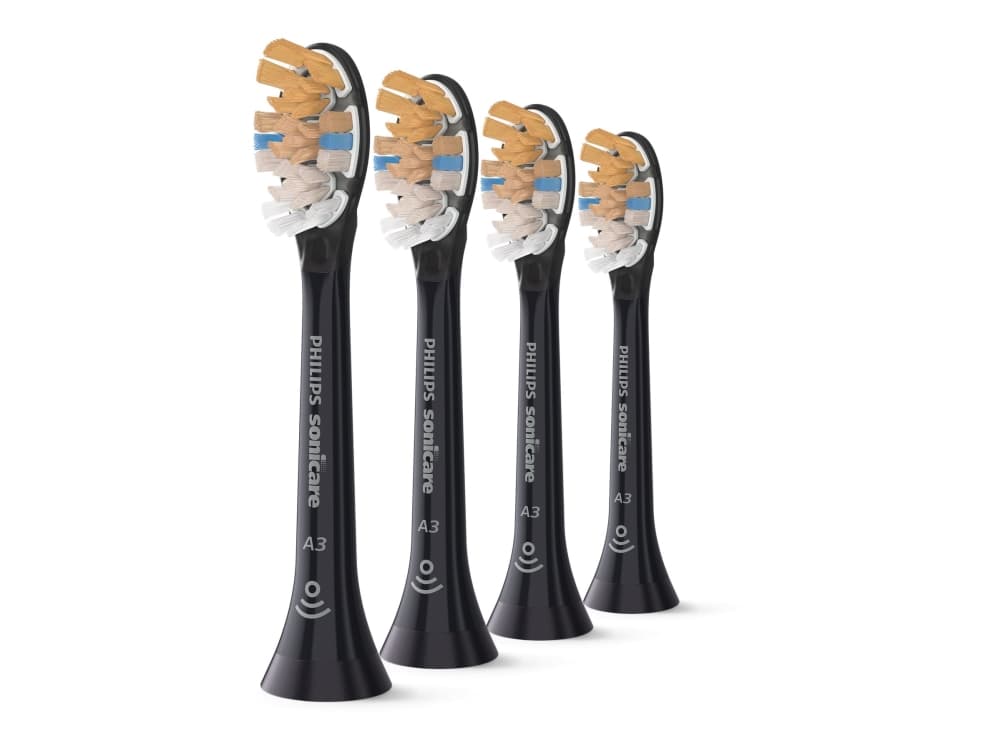 Philips Premium Plaque Defence HX9044/88 Harjaspääpakkaus, 4 kpl, 4 kpl, musta, 3 kuukautta, Keskikokoinen, 62000 liikettä minuutissa, Philips