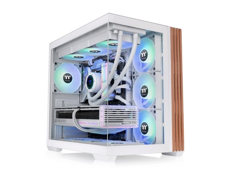 Thermaltake View 380 WS ARGB, Midi Tower, PC, Valkoinen, ATX, mikro ATX, Mini-ITX, SPCC, Karkaistu lasi, Pelaaminen