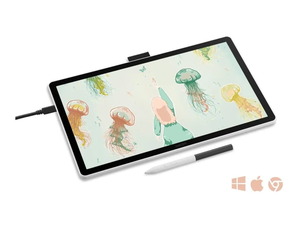 Wacom One 14 - Digitoijapaperi LCD-näytöllä - 30,9 x 17,4 cm - sähkömagneettinen - langallinen - USB-C