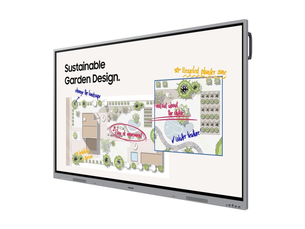 Samsung Interactive Display WE75FX - 75 diagonaaliluokan WEFX-sarjan LED-taustavalaistu LCD-paneelinäyttö - koulutus/yritystoiminta - sisäänrakennettu interaktiivinen valkotaulu, kosketusnäyttö (monikosketuskäyttö) - 4K UHD (2160p) 3840 x 2160