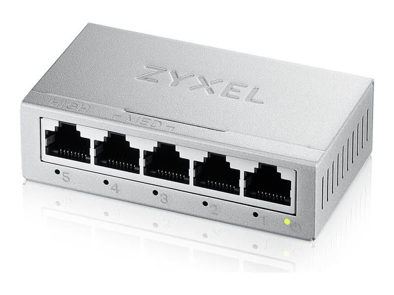 Zyxel GS-100 series GS-105B - Versio 5 - Kytkin - Hallitsematon - 5 x 10/100/1000 - Työpöytä, seinäasennettava