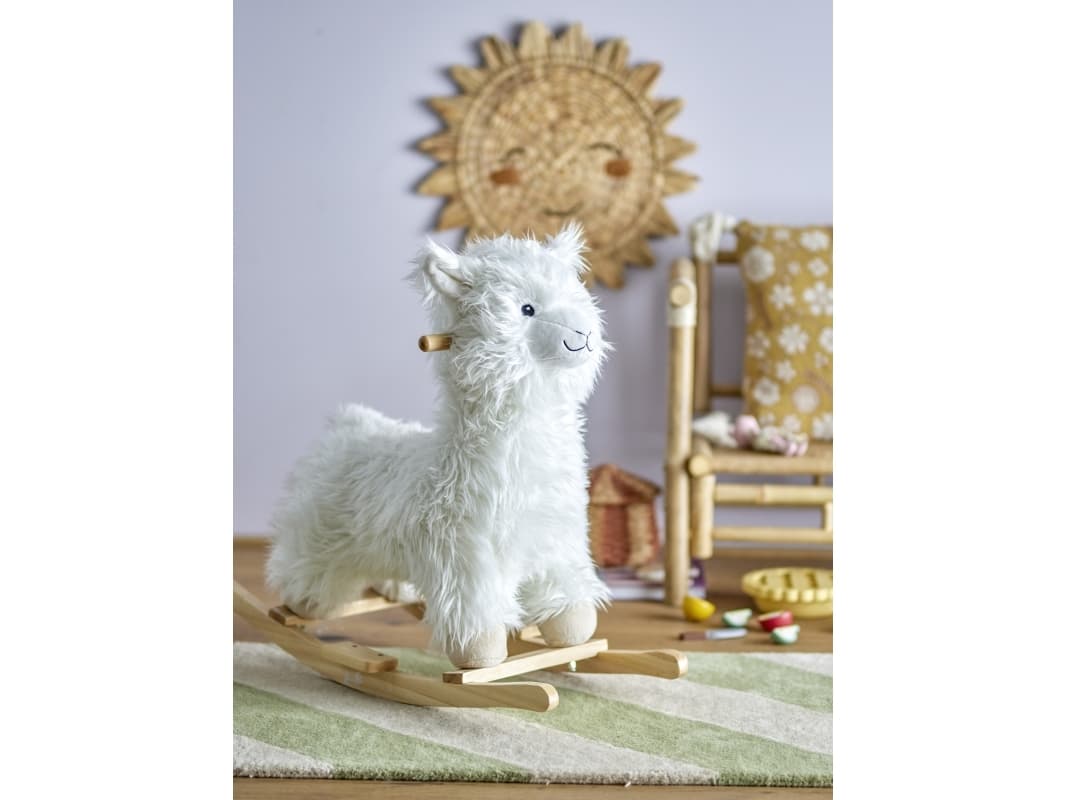 BLOOMINGVILLE MINI Kinto Gyngehest, Lama, Hvid, Polyesteri