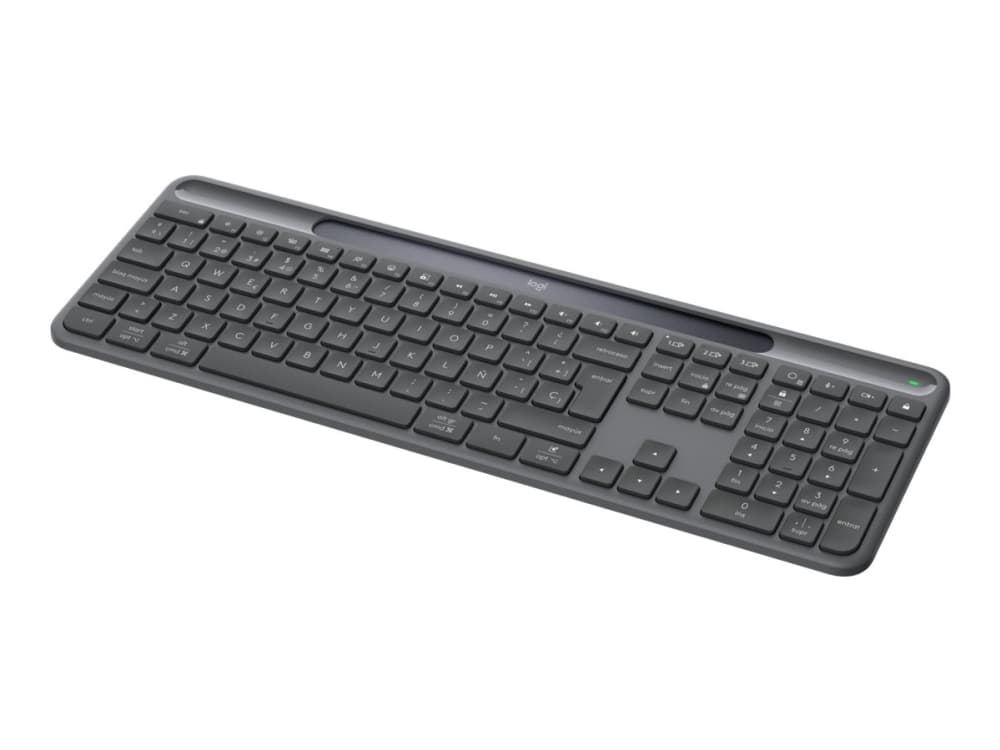 Logitech Signature Slim Solar+ K980 for Business, Täysikokoinen (100 %), Langaton, RF Wireless + Bluetooth, Näppäimen saksikytkin, QWERTY, Grafiitti