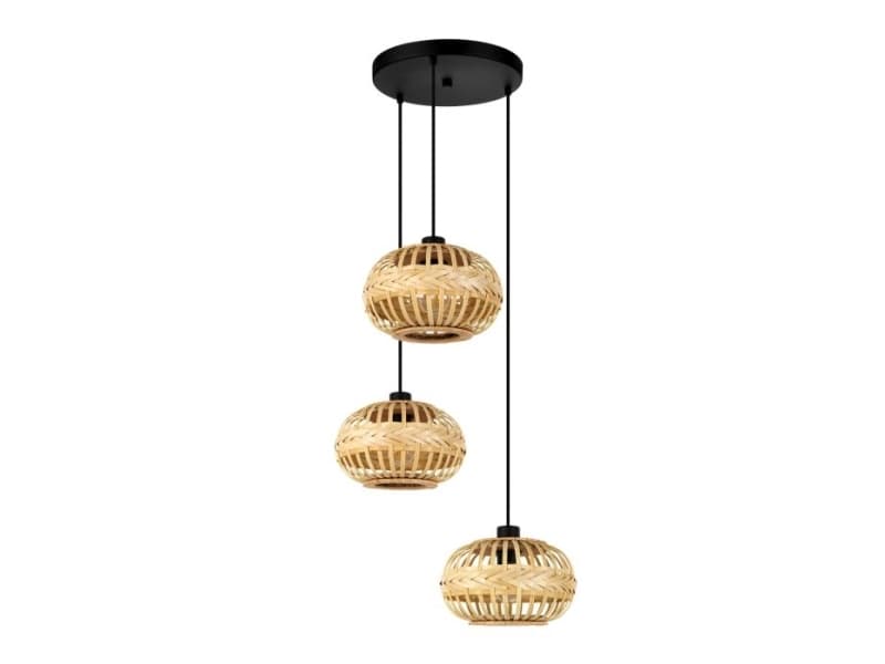 EGLO AMSFIELD 1 CLUSTER RIIPUS 3XE27 MUSTA/LUONTO