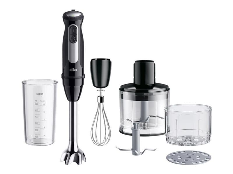 Braun MultiQuick 5 MQ55.254MBK, Upotettava sekoitin, 0,5 L, Jäänmurskaus, 1000 W, musta, Ruostumaton teräs