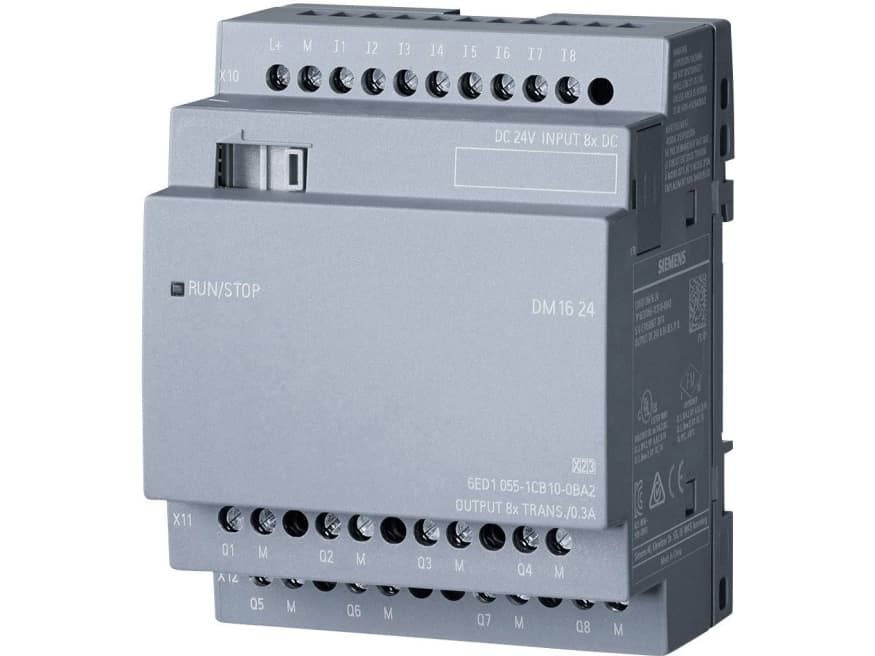 LOGO! DM16 24, laajennusmoduuli, PU/I/O: 24V DC/24V DC/TRANS, 8 DI/8 DO