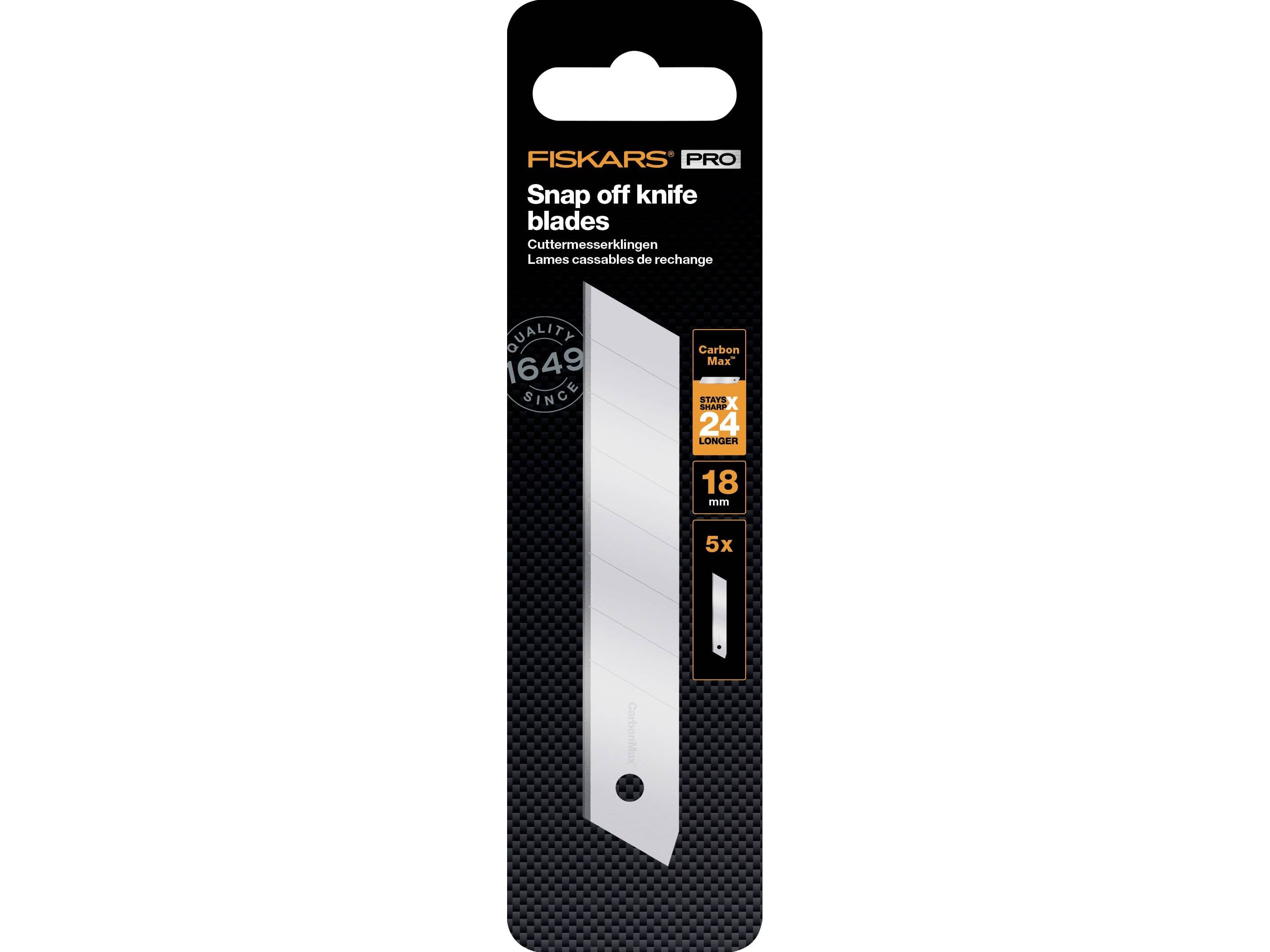 Fiskars carbonMax terät t/universaaliveitsen taittoterät 18mm 5 kpl.