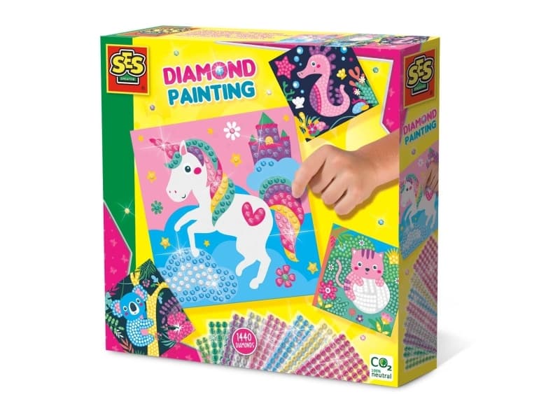 SES Creative Paint with diamonds - Onnelliset eläimet