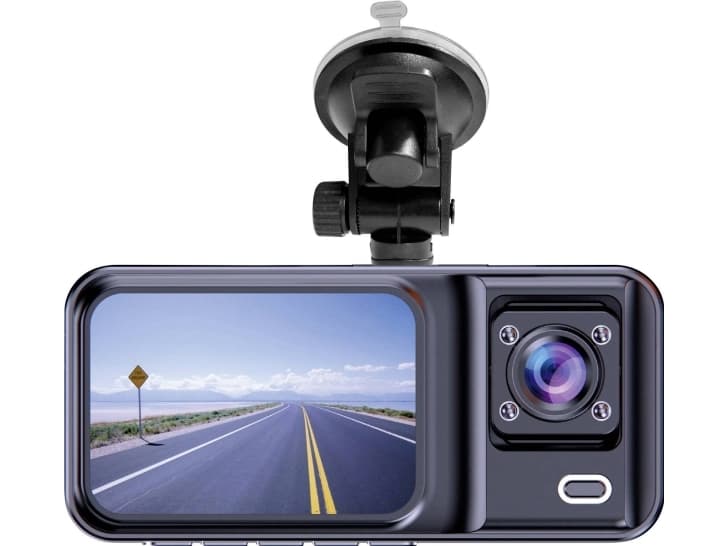 Denver CCT-2500 Dashcam Katselukulma horisontaalinen = 120° 5V Kaksoiskamera, G-anturi, automaattinen käynnistys, mikrofoni