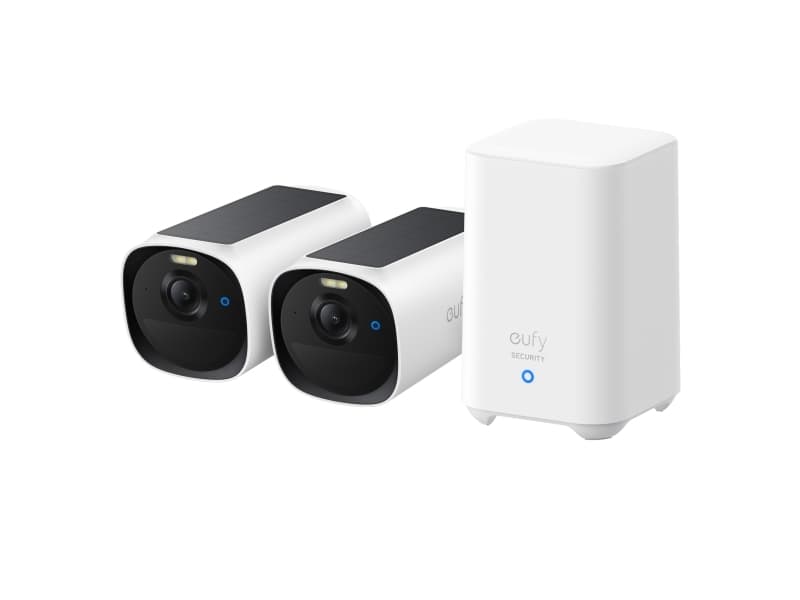Eufy eufyCam E40 2-Cam Kit + HomeBase S280, IP-turvakamera, Ulkona, Langallinen & langaton, Seinä, musta, Valkoinen, Luoti (muoto)