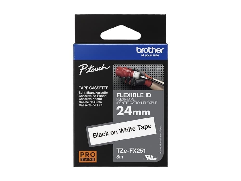 Brother TZe-FX251, Musta valkoisella, TX, 2,4 cm, 8 m, 1 kpl, 2,4 cm