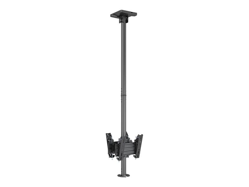 Multibrackets M Pro Series - Asennuskomponentit (kattolevy, kiinteä varsi, tanko) - kamerakupu - cctv - alumiini, teräs - musta - asennusliitäntä: 200 x 200 mm - kattoasennettava