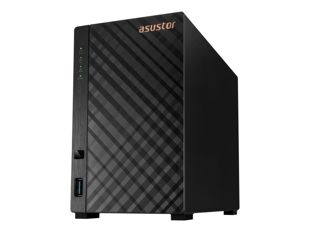 ASUSTOR Drivestor 2 AS1202T - Gen 2 - NAS-palvelin - 2 lokeroa - SATA 6Gb/s - RAID 1, JBOD, 0 - RAM 1 GB - 2,5 Gigabit Ethernet - iSCSI-tuki