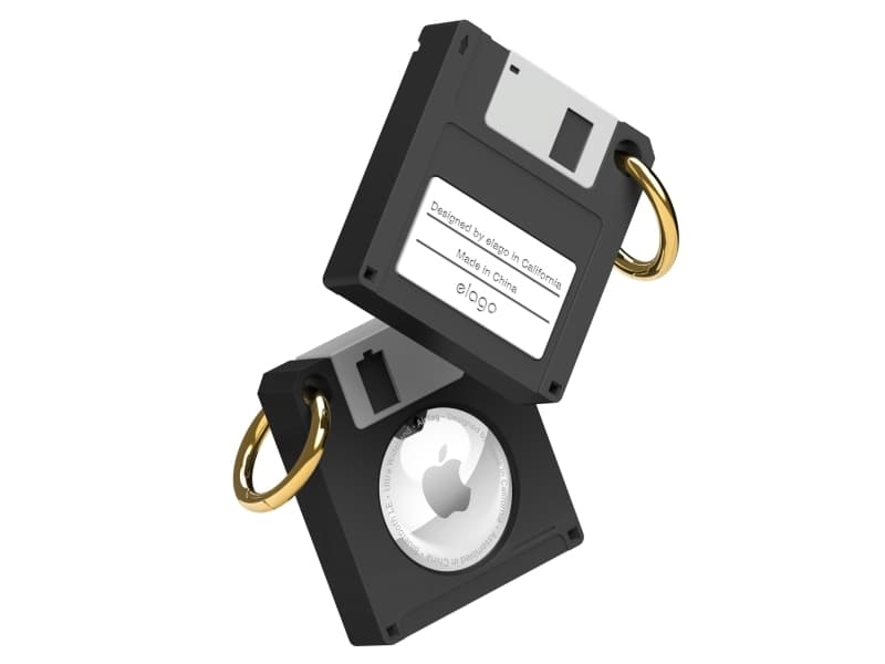 elago EAT-DISK-BK, Kotelo, musta, Harmaa, Valkoinen, Apple, Silikoni, AirTag, 1 kpl