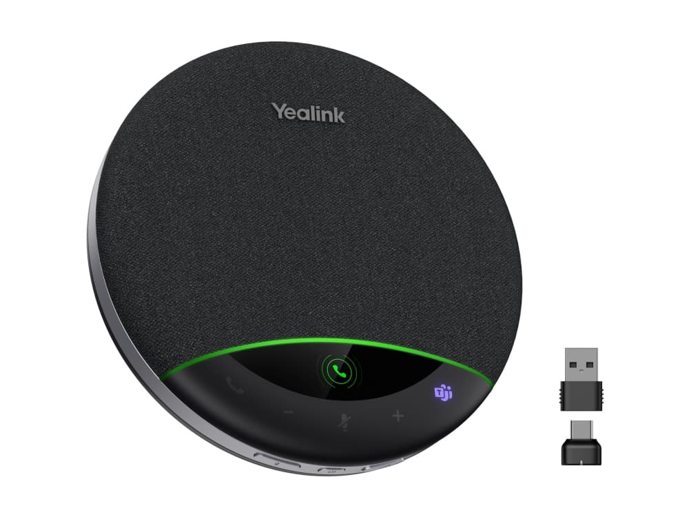 Yealink SP96 donglen kanssa USB-C/A Kaiutinpuhelin, Universaali, musta, Vastaa/lopeta puhelu, Bluetooth-parinmuodostus, Microsoft Teams button, Mykistä, Pairing,..., 6,5 cm, USB/Bluetooth, Langallinen & langaton