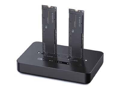 Gembird Desktop Docking Station kahdella USB Type C M.2 NVME- ja SATA SSD-asemalla musta