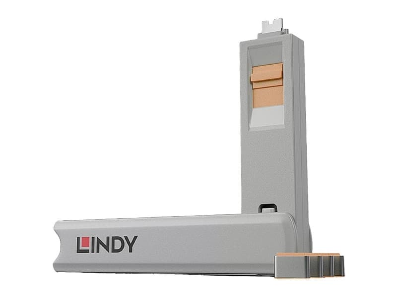 Lindy 40428, Portinlukitsin, USB Type-C, Harmaa, Oranssi, 4 kpl, 10 g