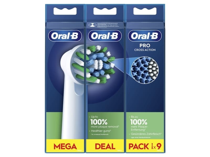 Oral-B CrossAction, 9 kpl, Valkoinen, Oral-B, CrossAction