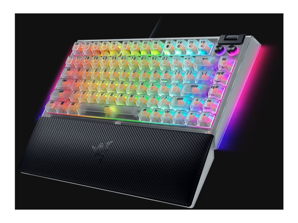 Razer Hot-swappable Mechaninė claviatūra žaidimams | BlackWidow V4 75% | Klaviatūra žaidimams | su laidu | US | Phantom Baltas Edition | USB Type-C | Razer Mechaninė-kytkimet (tuntoaisti)