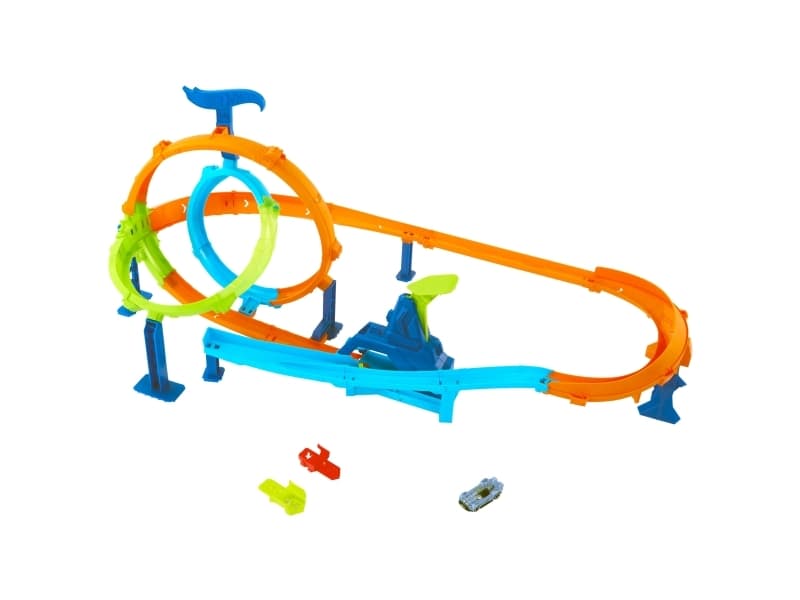 Hot Wheels Stunt Tracks Rapid Launch Cyclone, Ajoneuvo ja ratasetti, 4 vuosi/vuosia, Muovi, Monivärinen