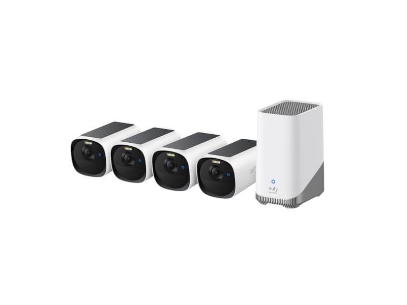 Eufy eufyCam E40 4-Cam Kit + HomeBase S380, IP-turvakamera, Sisätila ja ulkotila, Langaton, Seinä, musta, Valkoinen, Luoti (muoto)