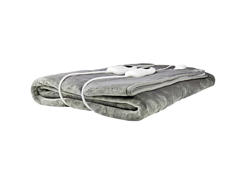 Nedis PEBL130CWT2 sähköpeitto 120 W Harmaa, Valkoinen Fleece, Polyesteri
